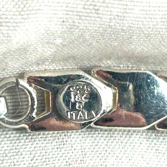 925 Italian Sterling Silver Link Bracelet 9.46 Grams - Picture 3 of 5